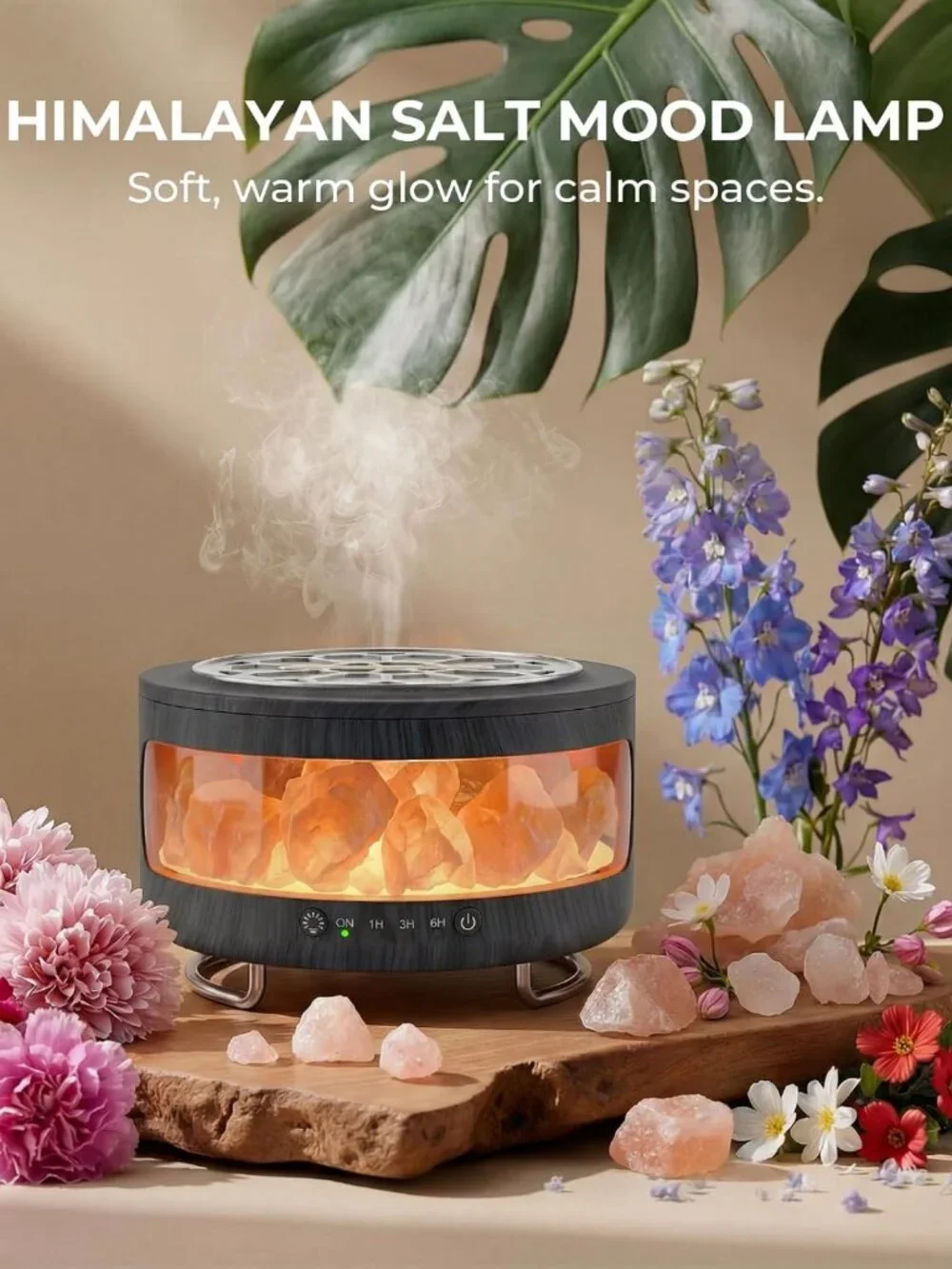 Essential Oil Diffuser & Himalayan Salt Lamp Combo - Aromatherapy Home Decor